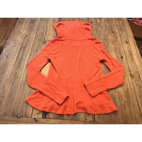 Maeve By Anthropologie Cowl Neck Peplum Sweater Top Size XS Coral Pullover Shirt - Picture 9 of 13